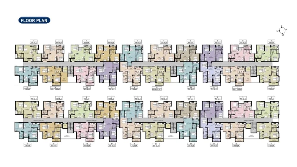 Arun Excello Sanjani: 1 & 2 bhk flats floor plan