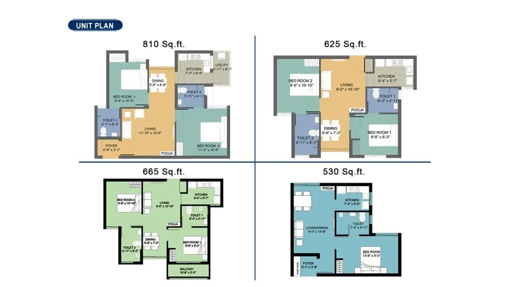 Arun Excello Sanjani: 1 & 2 bhk flats floor plan