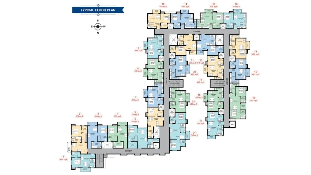 Arun Excello Lalithangi: 1 & 2 bhk flats floor plan
