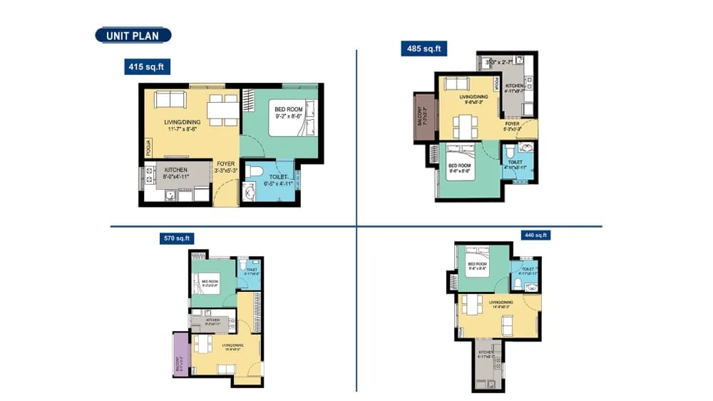 Arun Excello Lalithangi: 1 & 2 bhk flats floor plan