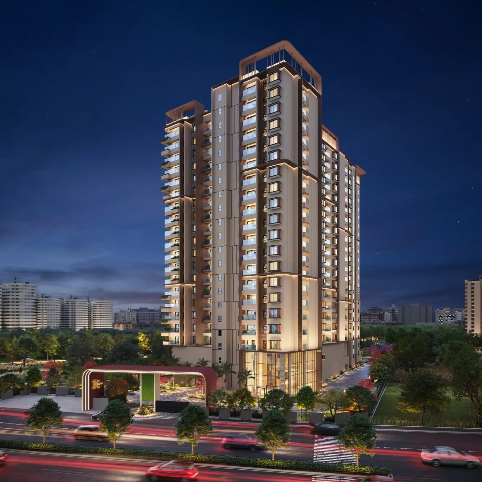 shiram king life koyambedu Elevation illustrated image