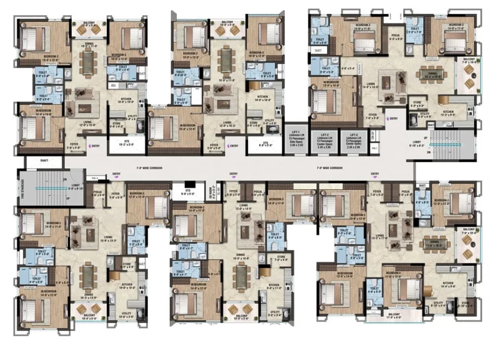 Lifestyle housing Vardaan: Mint typical floor plan