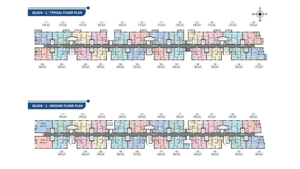 Arun Excello Tilang: 1 & 2 bhk flats floor plan