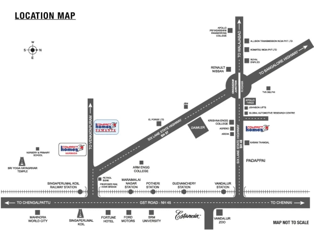 Arun Excello Samanta: Apartment singaperumal koil location map