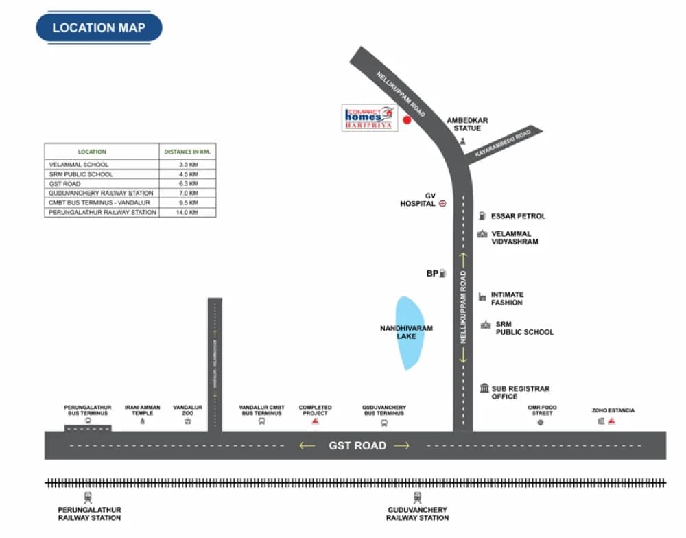 Arun Excello Haripriya: 1bhk & 2bhk flats site map