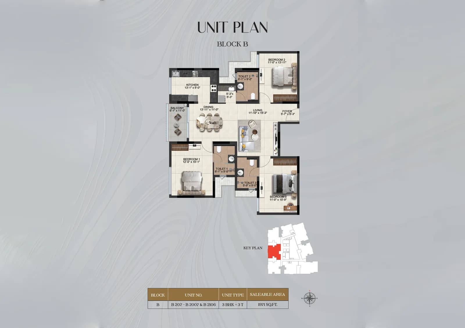 Radiance Eternity block B 2 bhk floor plan